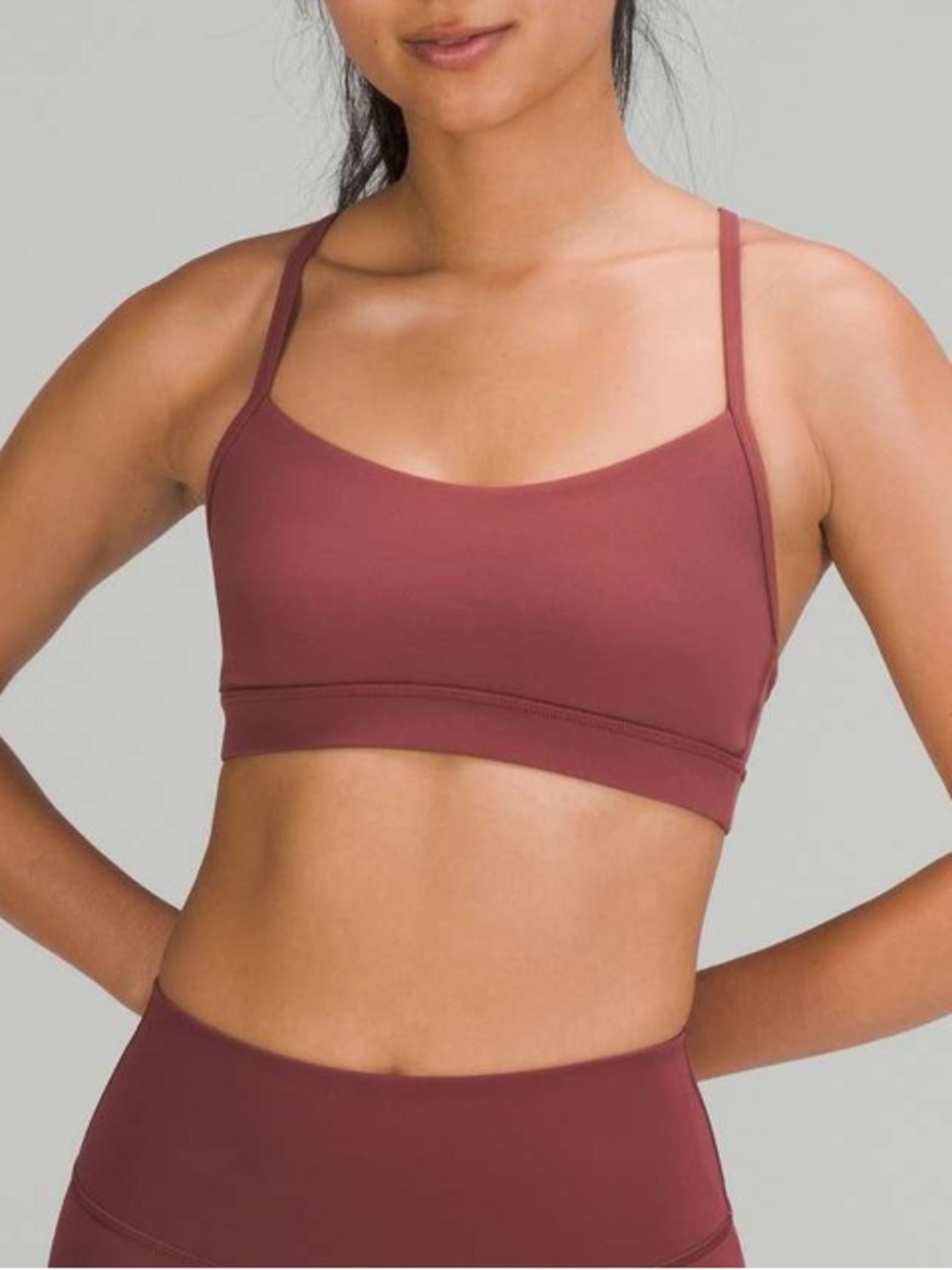 Lululemon Flow Y Bra Nulu Light Support A-C Smoky Red Size 6